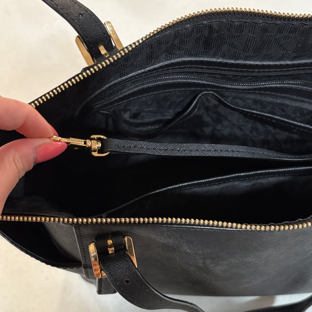 Michael Kors Black Tote with Gold Accents - Picture 5 of 5